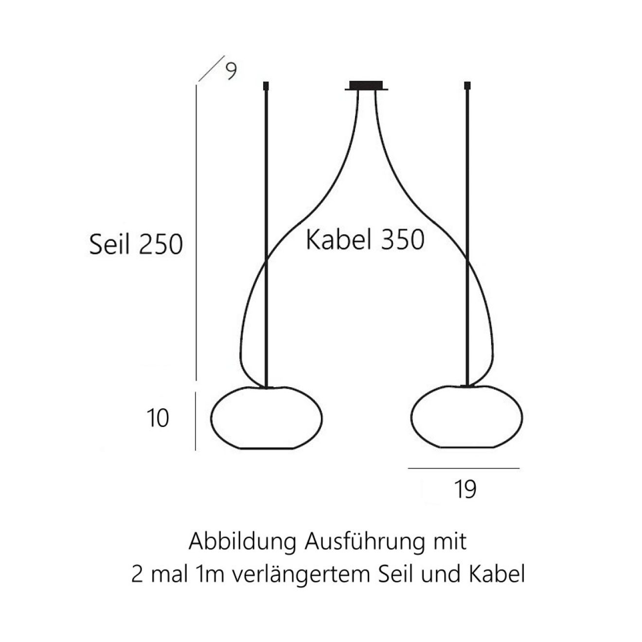 AIH Pendelleuchte 2-er 190 weiß matt