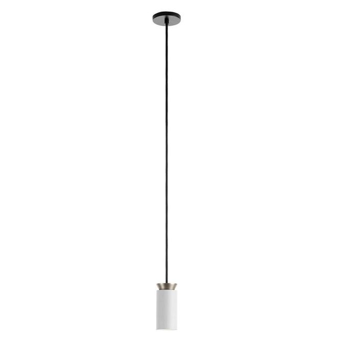 Triana Pendelleuchte, Ausführung: Weiß / Nickel matt - Kabel schwarz