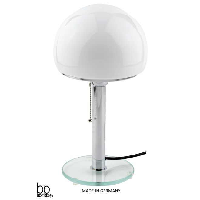 Tischleuchte BP Lichtdesign Glasfuß, Standfuß: Glas / Chrom