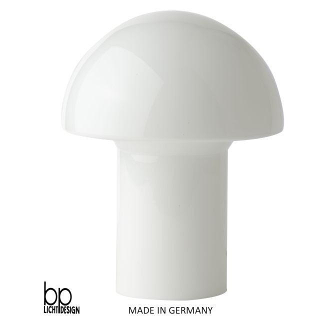 Pilzform Glas-Tischleuchte 360 hoch, Ø 280 mm, Ausführung: Glas opal glänzend