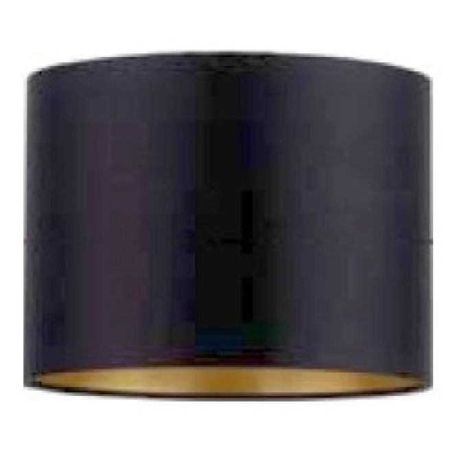 Hugo Pendelleuchte E27 Powerline Silber matt, Lampenschirm: schwarz / gold