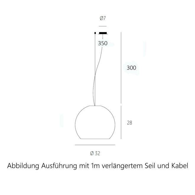 Ball Zugpendelleuchte 320 1er weiss, Casablanca Zubehör: + 1m längeres Seil und Kabel