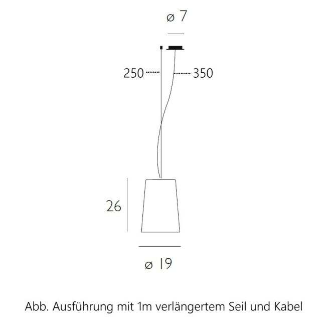 Mesa Long Pendelleuchte 1-er, Casablanca Zubehör: + 1m längeres Seil und Kabel