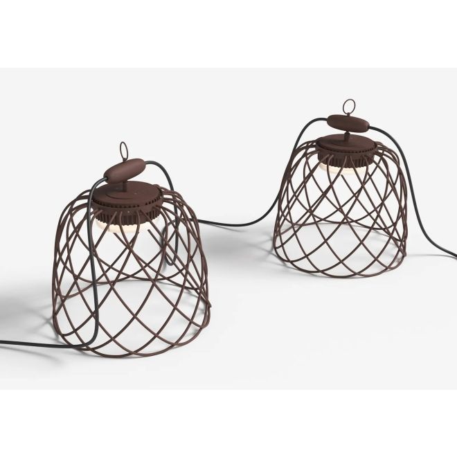 Nefer LED Seilsystem Hängeleuchte 4 er, Farbe: corten