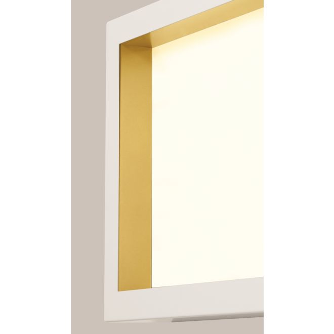 Valencia LED Leuchte quadratisch, Farbe Rahmen: weiß/gold