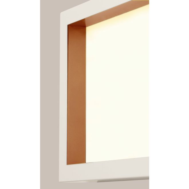 Valencia LED Leuchte quadratisch, Farbe Rahmen: weiß/kupfer