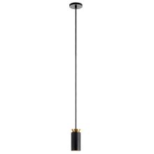 Triana Pendelleuchte, Ausführung: Schwarz / Gold - Kabel schwarz