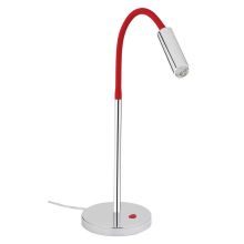 Rocco LED Tischleuchte Flexarm Chrom, Ausführung: Schlaucharm rot