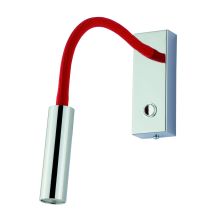 Rocco LED Wandspot Flexarm Chrom 6,5W mit Schalter, Ausführung: Schlaucharm rot