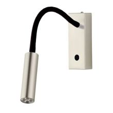 Rocco LED Wandspot Flexarm Nickel 6,5W mit Schalter, Ausführung: Schlaucharm schwarz
