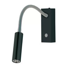 Rocco LED Wandspot Flexarm schwarz 6,5W mit Schalter, Ausführung: Schlaucharm grau