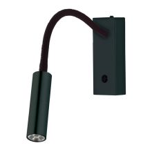 Rocco LED Wandspot Flexarm schwarz 6,5W mit Schalter, Ausführung: Schlaucharm schwarz