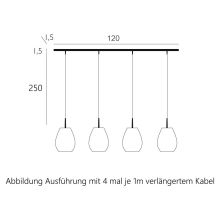 Bagan Kabel-Pendelleuchte 4-er, Casablanca Zubehör: + 4x je 1m längeres Kabel