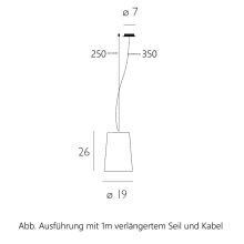 Mesa Long Pendelleuchte 1-er, Casablanca Zubehör: + 1m längeres Seil und Kabel