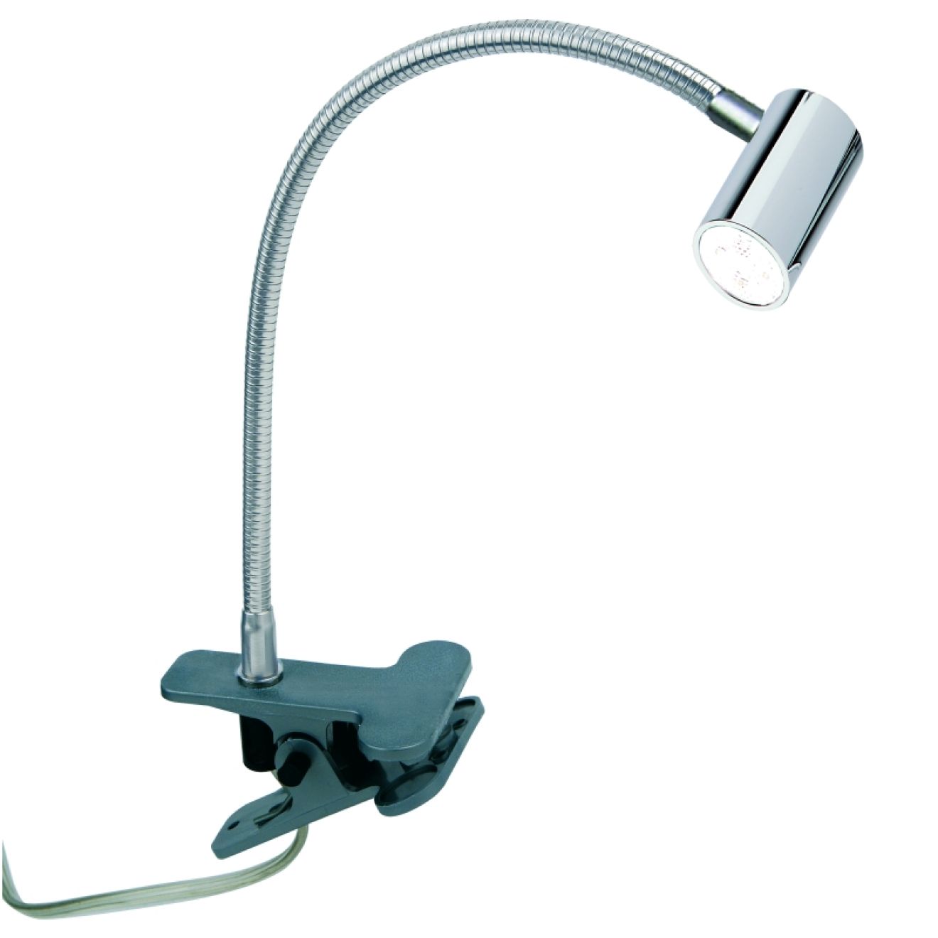 Klammerleuchte Flux LED Flexarm Chrom