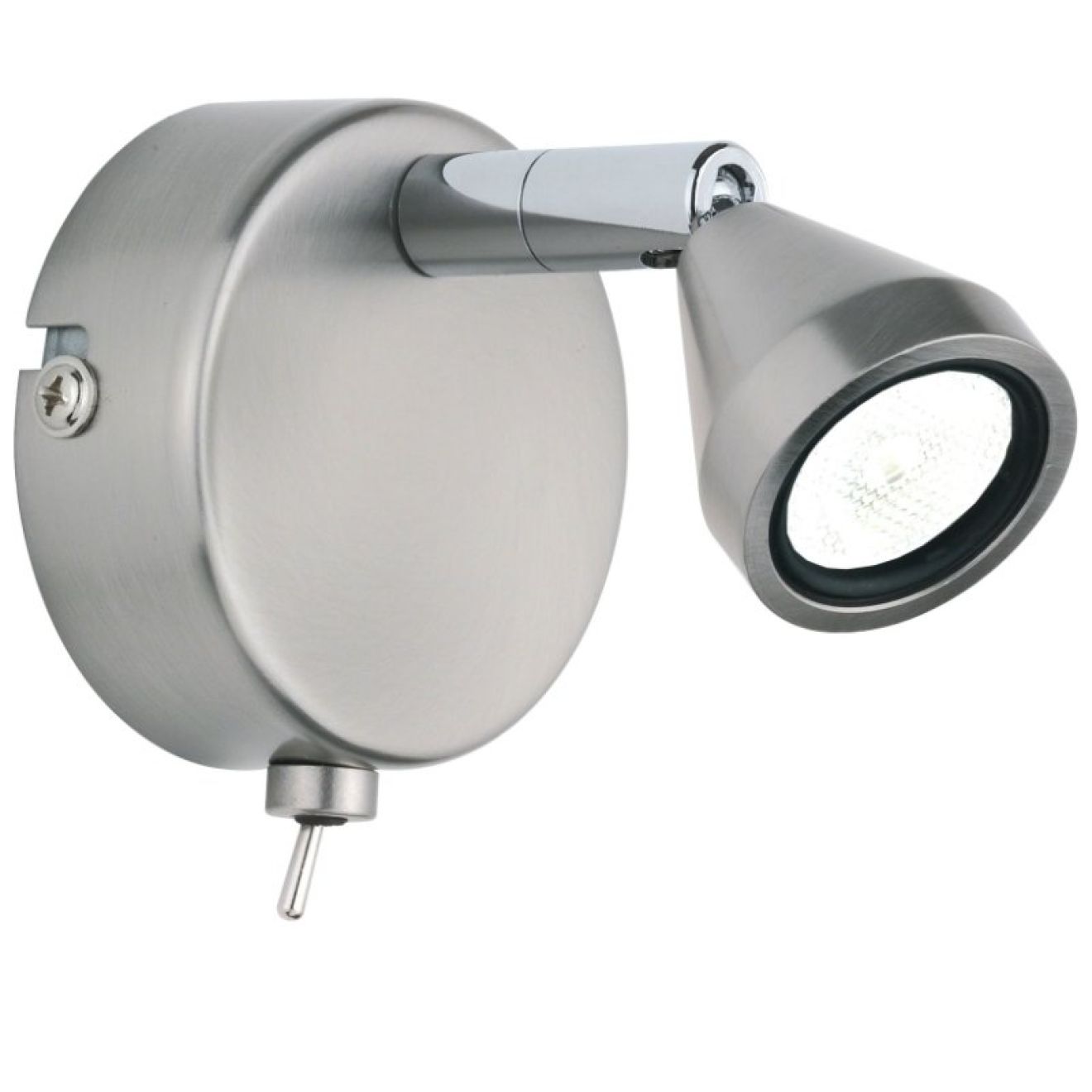 Wandleuchte Mini LED Nickel mit Schalter neutralweiß