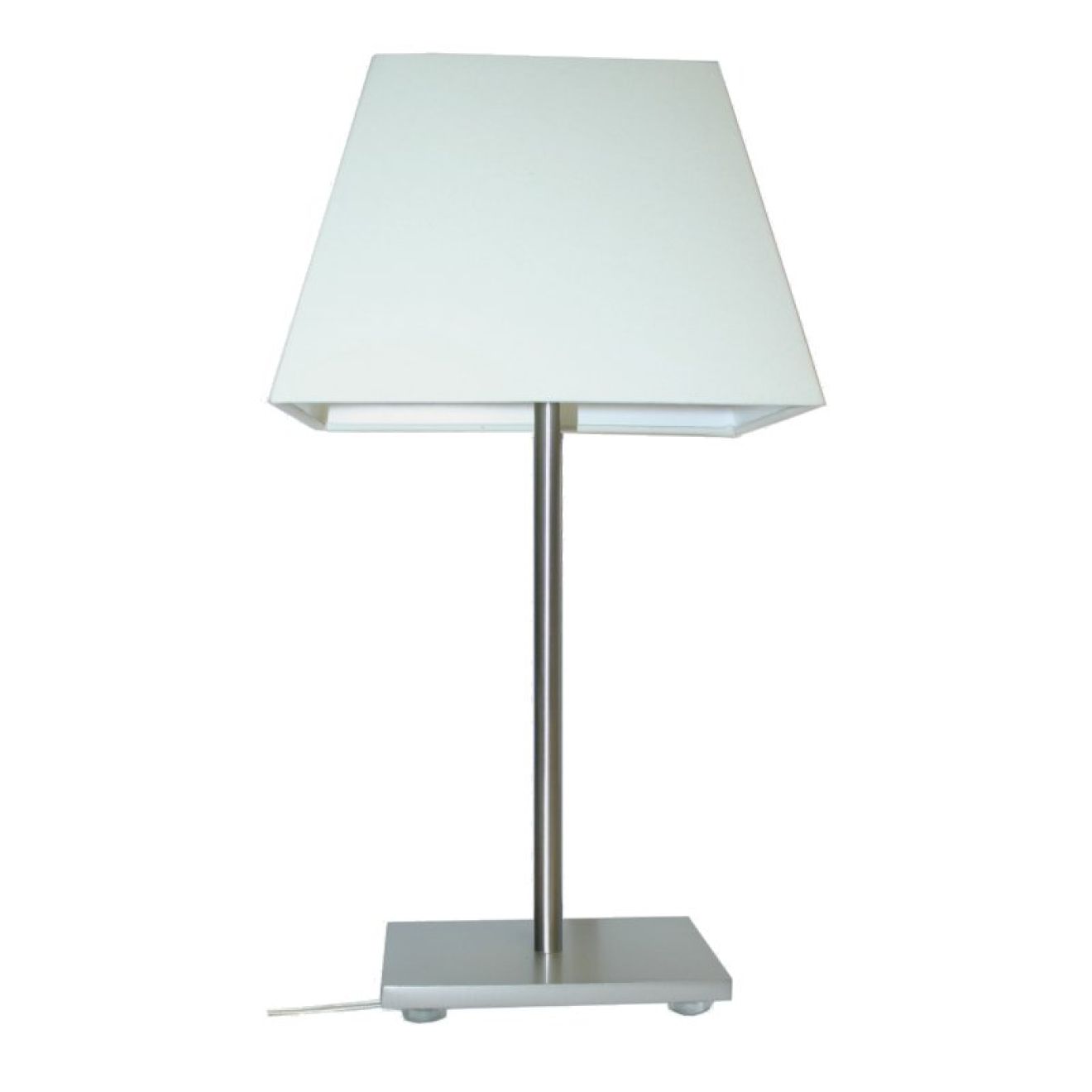 Pascal Tischleuchte Nickel matt Schirm quadratisch