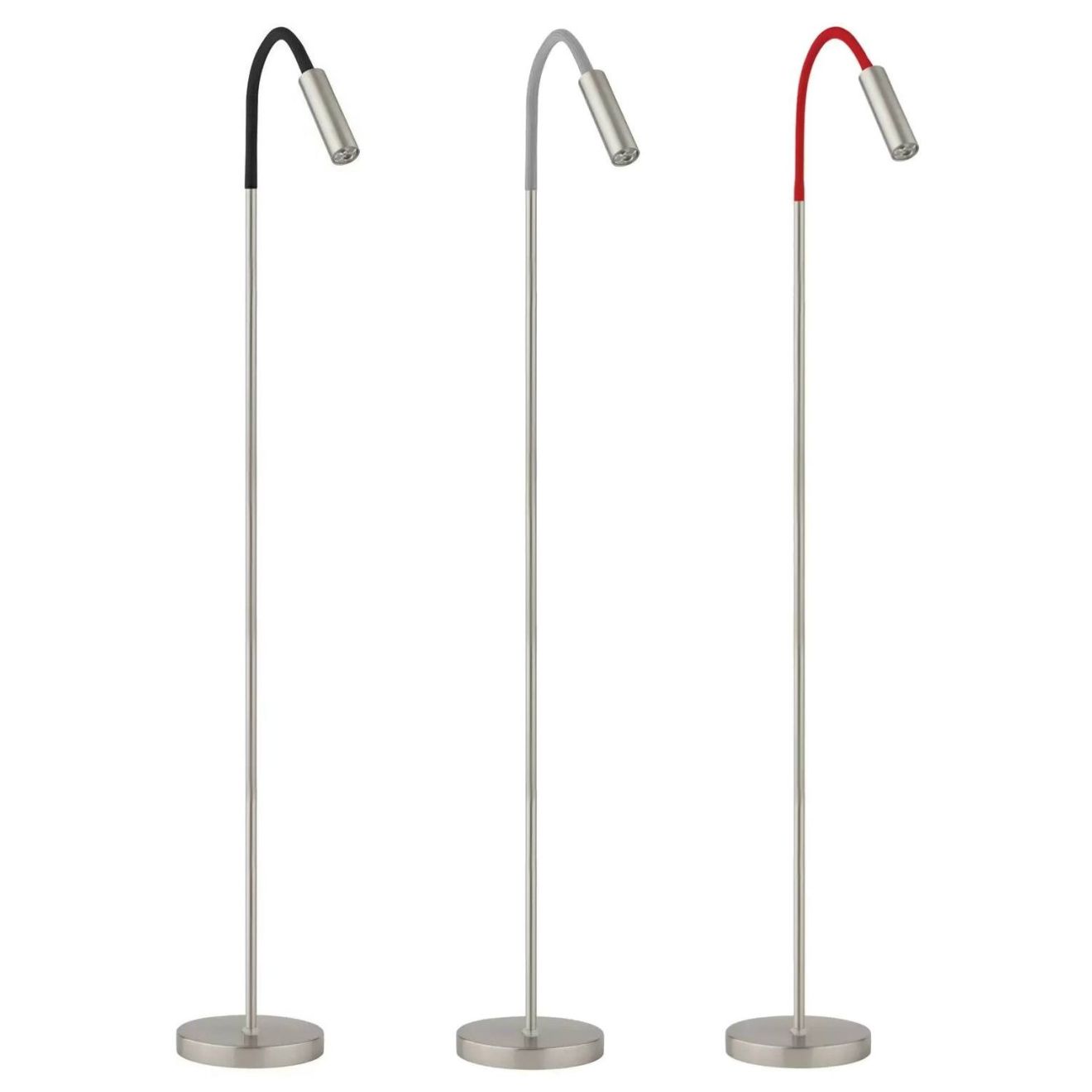 Busch Rocco LED Stehleuchte Flexarm Nickel