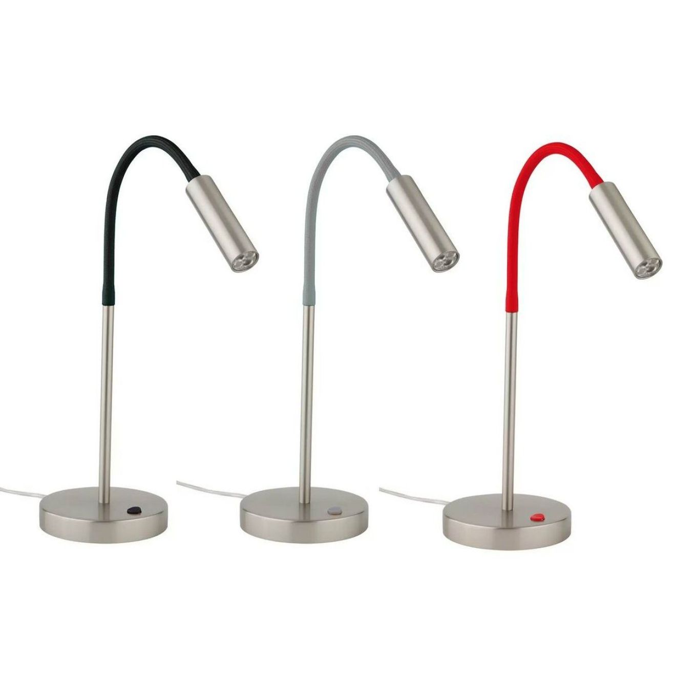 Busch Rocco Tischleuchte Flexarm Nickel