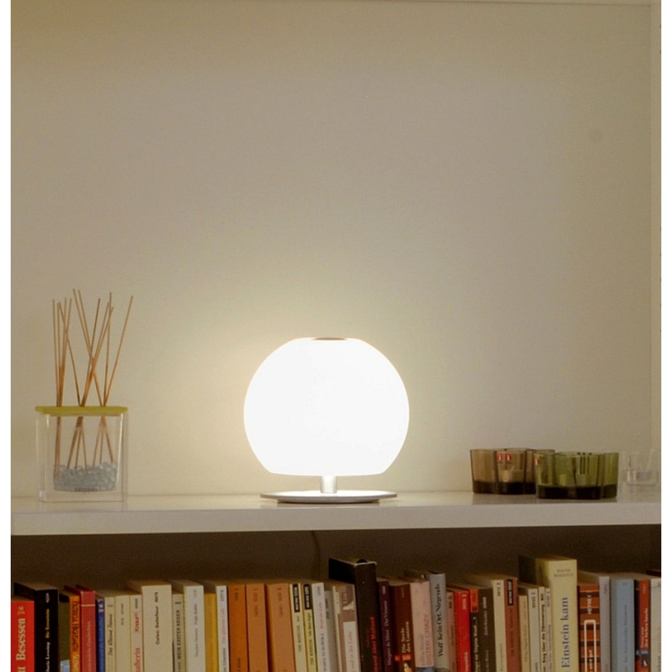 Tischleuchte Ball Casablanca Kugel Glas weiss G9