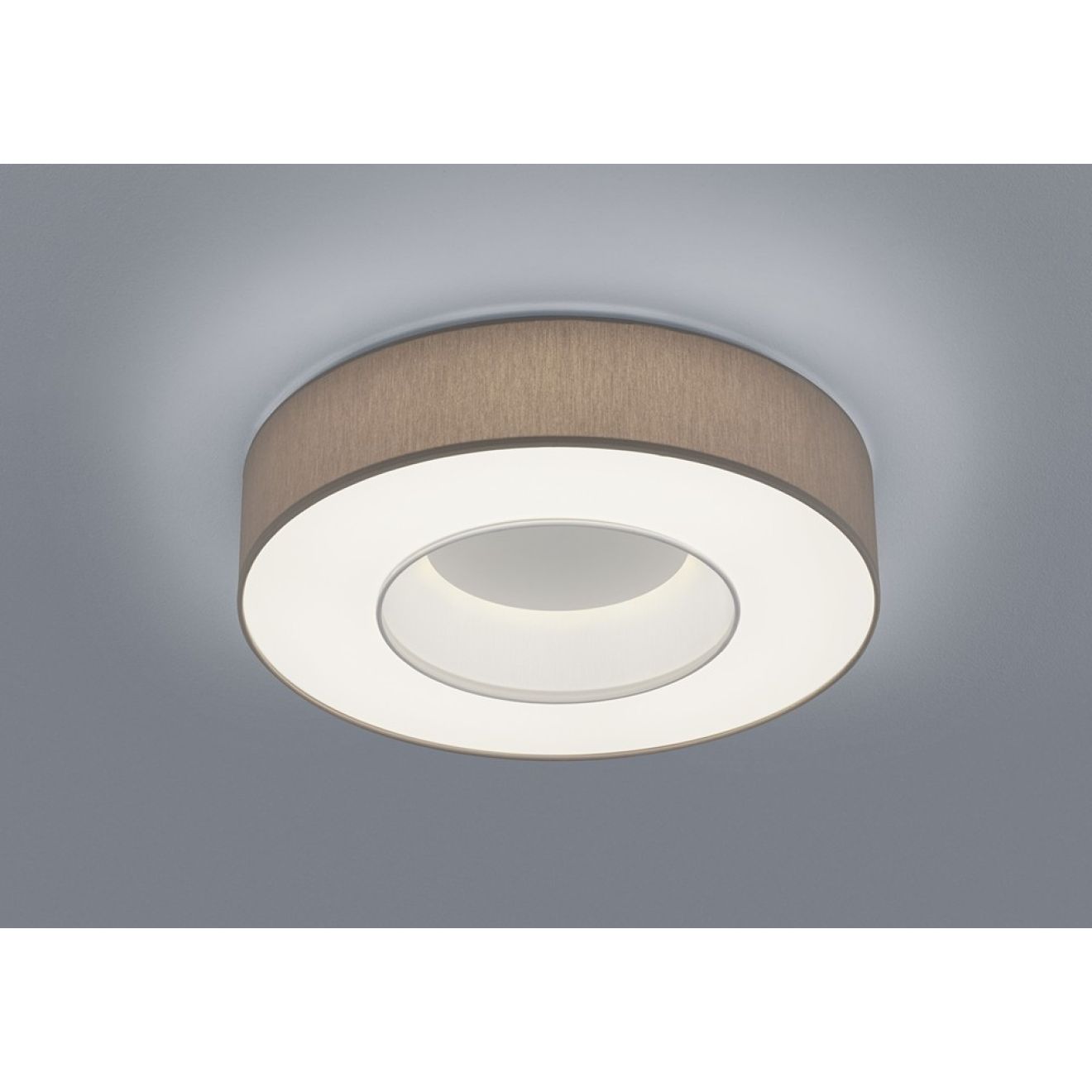 Lomo Deckenlampe Helestra Stoff braun