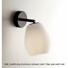 Bagan Wandleuchte Aluminium opal weiss beweglich