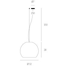 Ball Draht-Pendelleuchte 320 1er weiss
