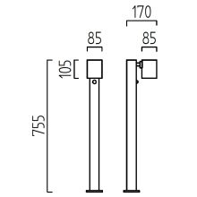 Maße Helestra Pollerlampe Part