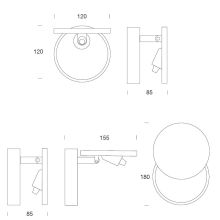 Antidark Dot W120 Wandleuchte weiß